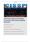 CISSP Study Guide Exam Questions (1,120 terms) with Answers Updated 2023-2024. Terms like; Message Handling Services - Answer: X.400  Directory Services - Answer: X.500  How does S-HTTP encrypt? - Answer: S-HTTP encrypts Individual messages.