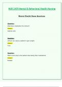NUR 2459 / NUR2459 Exam Questions (Latest 2024 / 2025): Mental And Behavioral Health Nursing - Rasmussen