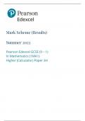 GCSE EDEXCEL June 2023 Higher Mathematics Paper 3 Calculator Including Mark Scheme