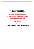 Test Bank For Applied Pathophysiology  A Conceptual Approach to the  Mechanisms of Disease  3rd Edition By  Carie A. Braun, Cindy M. Anderson |All Chapters,  Year-2024|