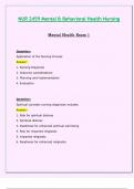 NUR 2459 / NUR2459 Exam 1 (Latest 2024 / 2025): Mental And Behavioral Health Nursing - Rasmussen