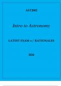 AST2002 INTRO TO ASTRONOMY LATEST EXAM WITH RATIONALES 2024.