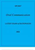 SPC2017 ORAL COMMUNICATION LATEST EXAM WITH RATIONALES 2024
