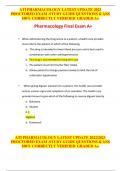 Pharmacology final exam Questions and Solutions Latest A+