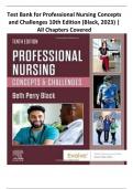 Latest Test Bank for Professional Nursing Concepts and Challenges 10th Edition (Black, 2023) | All Chapters Covered