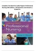 Complete Test Bank for Leddy Peppers Professional Nursing 10th Edition | All Questions and Answers | Graded A+