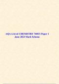AQA A-level CHEMISTRY 7405/1 Paper 1 June 2023 and Mark Scheme