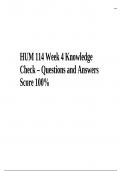 HUM 114 Exam Questions and Answers Latest Updated 2024 (GRADED)