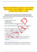  HESI FUNDAMENTALS REAL EXAM TEST QUESTIONS AND CORRECT ANSWERS |  GUARANTEE FOR A+ PASS