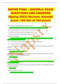NAPSR FINAL | NAPSRx® EXAM  QUESTIONS AND ANSWERS  (Spring 2023) Revised, Attempt  score: 160 Out of 160 points