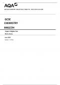 AQA GCSE CHEMISTRY 8462/2H Paper 2 Higher Tier Mark scheme June 2023