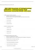 NUR 2063 Essentials of Pathophysiology (NUR2063) / Pathophysiology Final Rasmussen University Winter 2021/2022