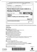 Pearson Edexcel Level 1/Level 2 GCSE (9–1) Italian PAPER 3: Reading and understanding in Italian Higher  Tier QP 2023 