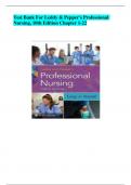 Test Bank For Leddy & Pepper's Professional Nursing, 10th Edition Lucy J. Hood Chapters 1-22 | Complete Guide 2024