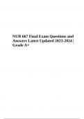 NUR 667 Final Exam Questions With Answers Latest Updated 2024 (Graded A+)