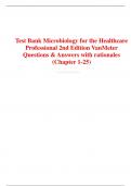 Complete Test Bank Microbiology for the Healthcare Professional 2nd Edition VanMeter Questions & Answers with rationales (Chapter 1-25