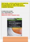 Test bank for little and falace's dental management of the medically compromised patient 9th edition Latest update 2023-2024