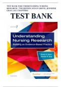 TEST BANK FOR UNDERSTANDING NURSING RESEARCH , 7TH EDITION ,SUSAN GROVE, JENNIFER GRAY( ALL CHAPTERS)
