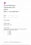 EDEXCEL AS LEVEL MATHEMATICS PAPER 1 -PURE MATHEMATICS PREDICTED PAPER 2023
