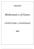 MAT3172 MATHEMATICS OF GAMES LATEST EXAM WITH RATIONALES 2024