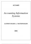 ACG4402 ACCOUNTING INFORMATION SYSTEMS LATEST EXAM WITH RATIONALES 2024