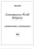 REL3308 CONTEMPORARY WORLD RELIGIONS LATEST EXAM WITH RATIONALES 2024.