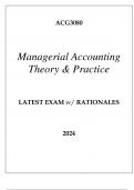 ACH3080 MANAGERIAL ACCOUNTING THEORY & PRACTICE LATEST EXAM WITH RATIONALES