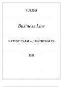 BUL2241 BUSINESS LAW LATEST EXAM WITH RATIONALES 2024