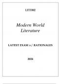 LIT3382 MODERN WORLD LITERATURE LATEST EXAM WITH RATIONALES 2024