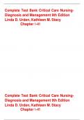 Complete Test Bank Critical Care NursingDiagnosis and Management 9th Edition Linda D. Urden, Kathleen M. Stacy Chapter 1-41