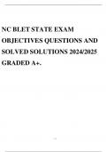 NC BLET STATE EXAM OBJECTIVES QUESTIONS AND SOLVED SOLUTIONS 2024/2025 GRADED A+.