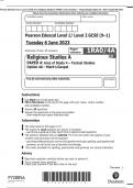Pearson Edexcel Level 1/ Level 2 GCSE (9–1) Religious Studies A PAPER 4: Area of Study 4 – Textual Studies Option 4A – Mark’s Gospel QP 2023