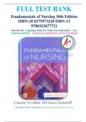 Test Bank for Fundamentals of Nursing 10th Edition by by Carol Taylor, Pamela Lynn & Jennifer L Bartlett, All Chapter 1-47, A+ guide.