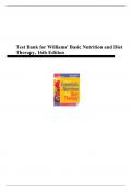 Test Bank For Williams' Basic Nutrition & Diet Therapy Binder Ready 16th Edition Nix Chapter 1-23