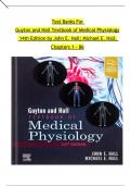 TEST BANK For Guyton and Hall Textbook of Medical Physiology, 14th Edition by John E. Hall; Michael E. Hall, Verified Chapters 1 - 86, Complete Newest Version