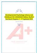 Developmental Psychology Infancy and Childhood 5th CANADIAN Edition Shaffer Test Bank Chapters 1 -17 Updated 2023