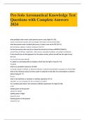  Pre-Solo Aeronautical Knowledge Test Questions with Complete Answers 2024