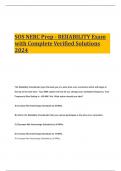 SOS NERC Prep - RElIABILITY Exam with Complete Verified Solutions 2024