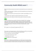 Community Health NR442 exam 1 test bank with rationale