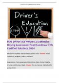 FLVS Driver's Ed Module 2: Defensive Driving Assessment Test Questions with Certified Solutions 2024.  