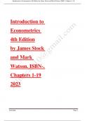 Test bank Introduction to Econometrics 4th Edition by James Stock and Mark Watson. ISBN-. Chapters 1-19 2023-2024 Latest Update