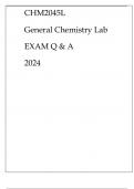 CHM2045L GENERAL CHEMISTRY LAB EXAM Q & A 2024.