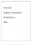 ENC1101 ENGLISH COMPOSITION I EXAM Q & A 2024.
