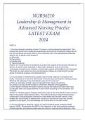 NURS6210 LEADERSHIP & MANAGEMENT IN ANP EXAM Q & A WITH RATIONALES 2024.