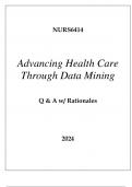 NURS6414 ADVANCING HEALTH CARE THROUGH DATA MINING EXAM Q & A WITH RATIONALES