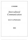 COM2000 INTERCULTURAL COMMUNICATION EXAM Q & A WITH RATIONALES 2024.