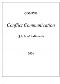 COM3700 CONFLICT COMMUNICATION EXAM Q & A WITH RATIONALES 2024