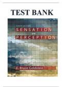 BEST REVIEW Test Bank for Sensation and Perception, 9th Edition, E. Bruce Goldstein, ISBN-10:  1133958494, ISBN-13:  9781133958499 VERIFIED  100% ANSWERS