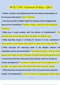 American Politics and the US Constitution -WGU C963 Exam With 100% Correct Answers 2024