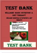 WILLIAMS' BASIC NUTRITION & DIET THERAPY (Williams' Essentials of Nutrition & Diet Therapy) 15TH EDITION BY STACI NIX MCINTOSH TEST BANK Latest Verified Review 2024 Practice Questions and Answers for Exam Preparation, 100% Correct with Explanations,